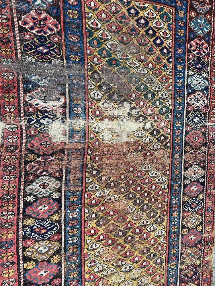 19th Century Kurdish Distressed Rug