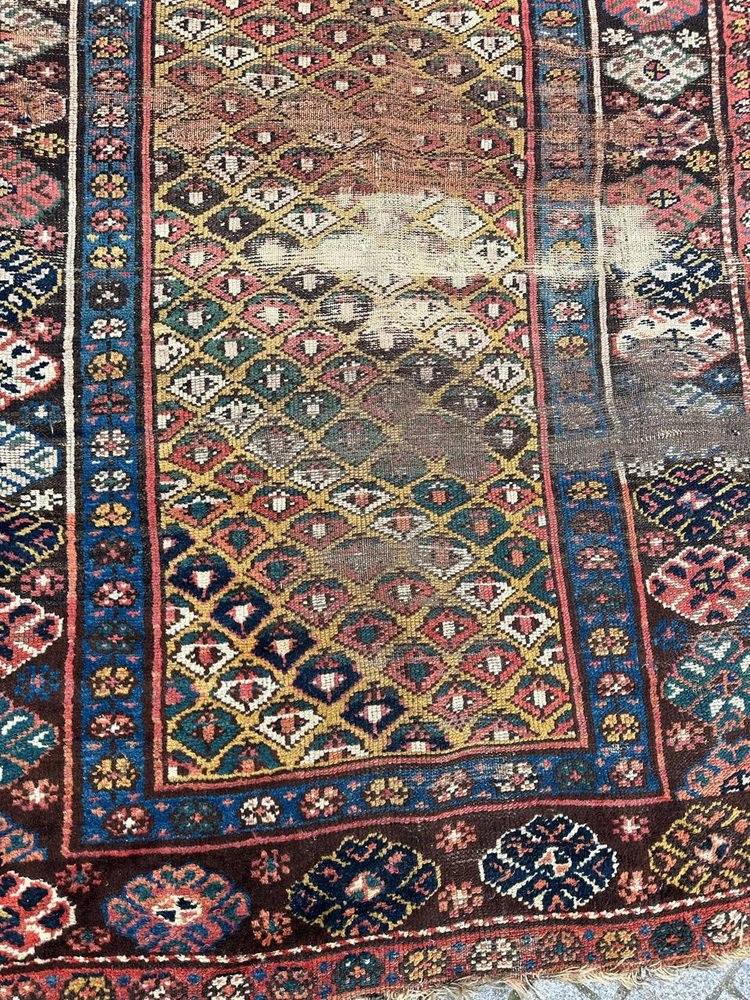 19th Century Kurdish Distressed Rug