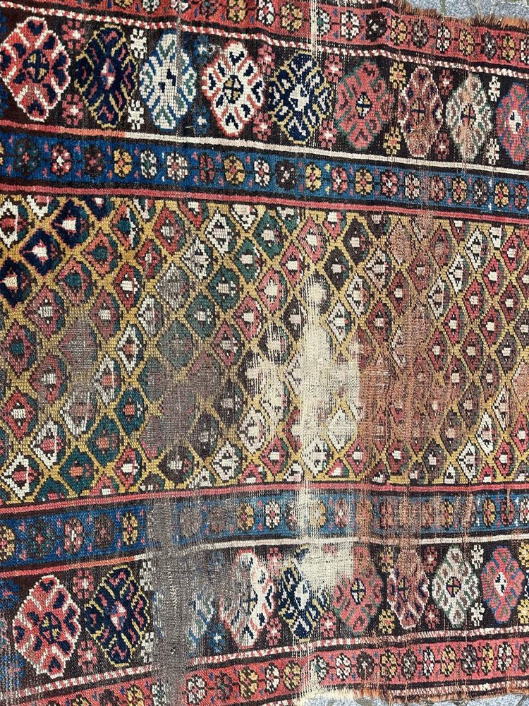 19th Century Kurdish Distressed Rug