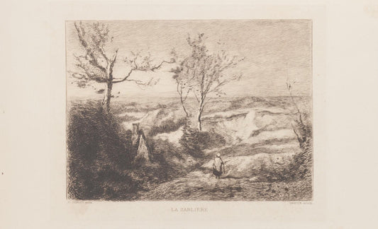 19th Century La Sablière Etching after C. Corot by G.M. Greux