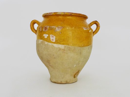 19th Century Little Yellow Glazed Confit Pot, South West of France-MZP-2019756