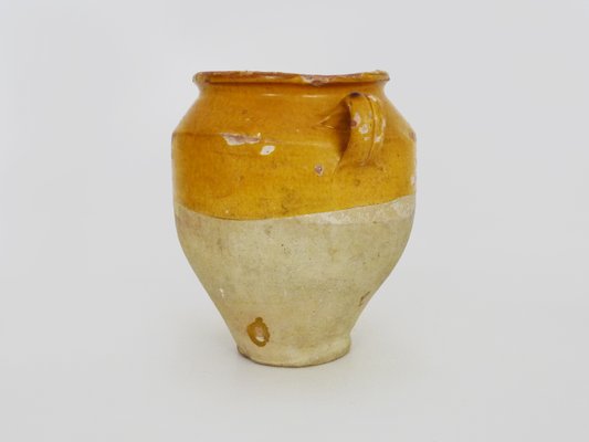 19th Century Little Yellow Glazed Confit Pot, South West of France-MZP-2019756