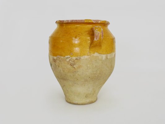 19th Century Little Yellow Glazed Confit Pot, South West of France-MZP-2019756