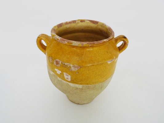 19th Century Little Yellow Glazed Confit Pot, South West of France-MZP-2019756