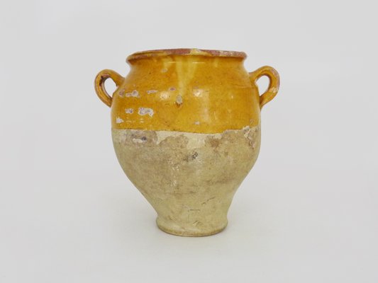 19th Century Little Yellow Glazed Confit Pot, South West of France-MZP-2019756