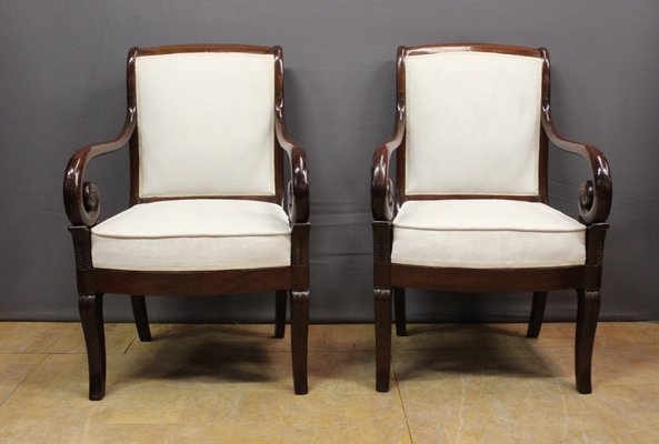 19th Century Louis Philippe Armchairs in Mahogany, Set of 2-BCR-1763500