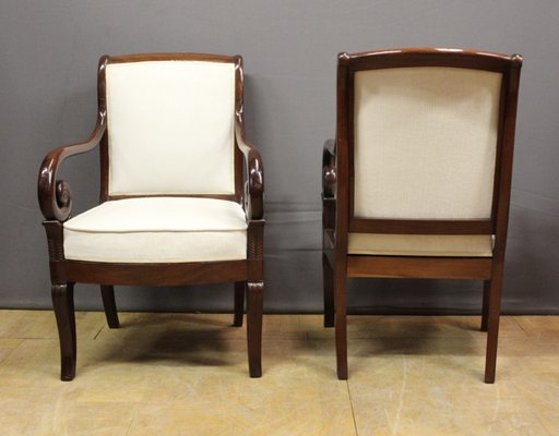 19th Century Louis Philippe Armchairs in Mahogany, Set of 2-BCR-1763500