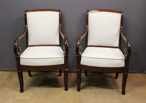 19th Century Louis Philippe Armchairs in Mahogany, Set of 2-BCR-1763500