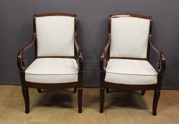 19th Century Louis Philippe Armchairs in Mahogany, Set of 2-BCR-1763500