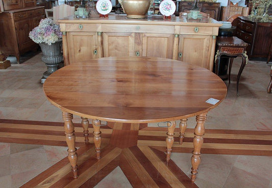 19th Century Louis Philippe Cherry Wood Dining Table