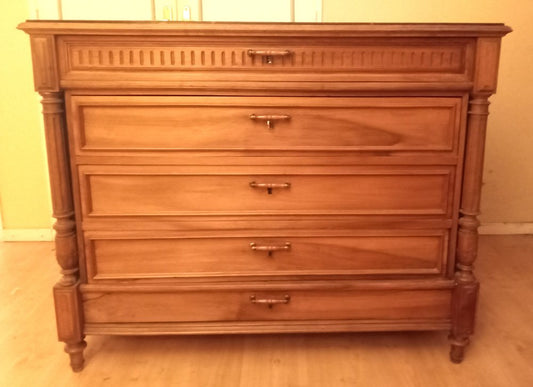 19th Century Louis Philippe Chest of Drawers in Oak and Walnut, 1890s