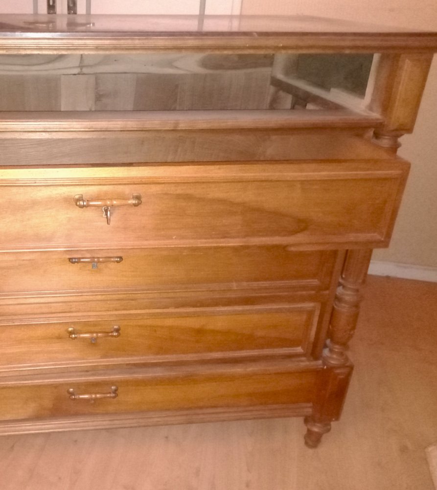 19th Century Louis Philippe Chest of Drawers in Oak and Walnut, 1890s