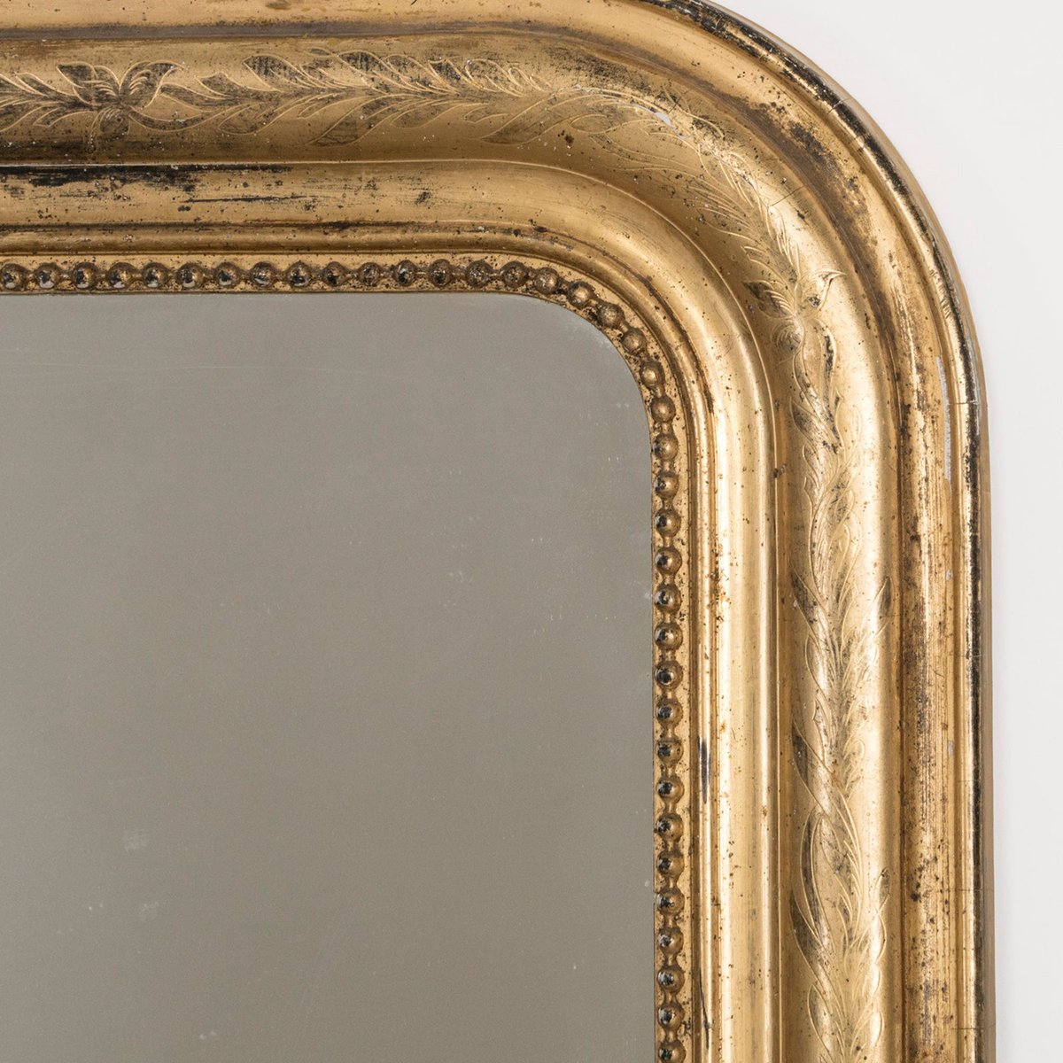 19th Century Louis Philippe Mirror with Flowers