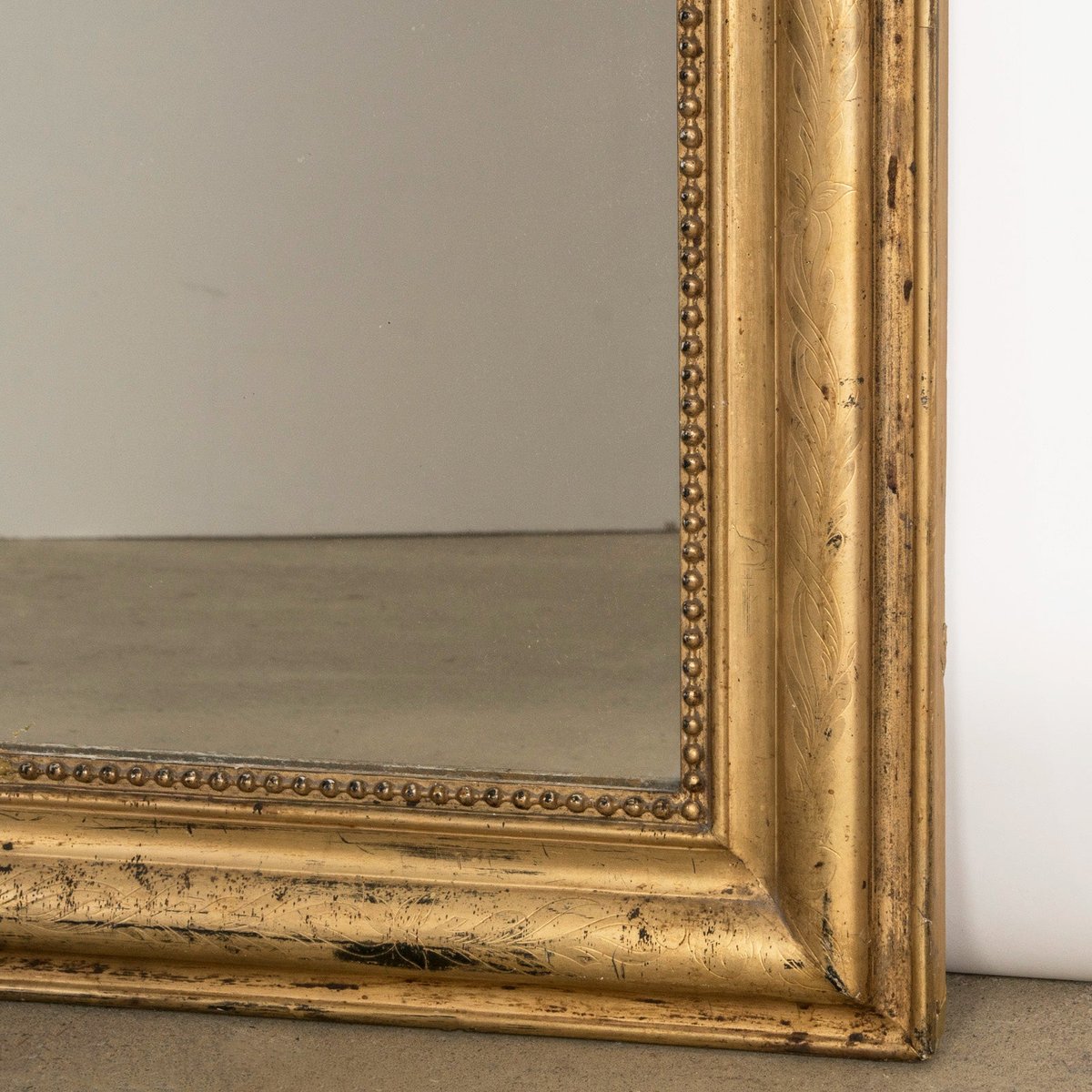 19th Century Louis Philippe Mirror with Flowers