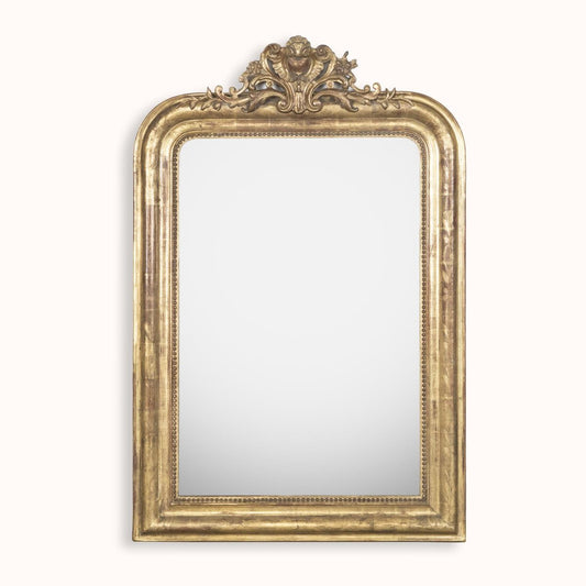 19th Century Louis Philippe Mirror with Small Heart Crest