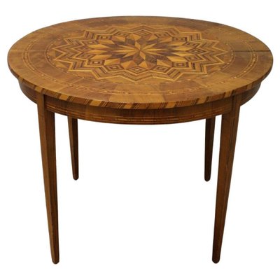 19th Century Louis Philippe Sorrento Walnut Parquetry Center Table-RUK-1796179