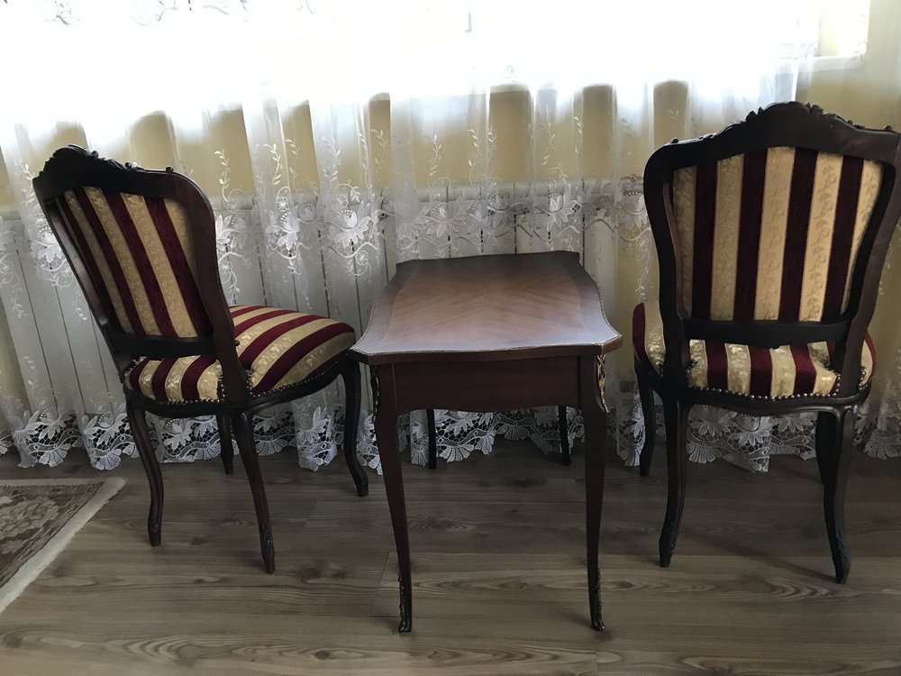 19th Century Louis Philippe Table and Chairs Set, Set of 3