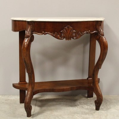 19th Century Louis Philippe Walnut Console, Italy-UMS-1240501