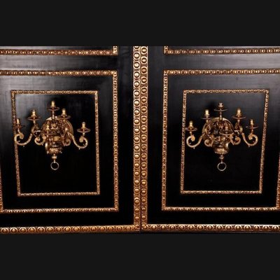 19th Century Louis XIV Style Bronze Wall Lights, Set of 2-FLW-1401847