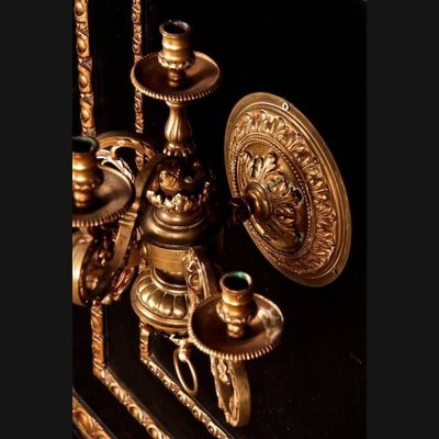 19th Century Louis XIV Style Bronze Wall Lights, Set of 2-FLW-1401847