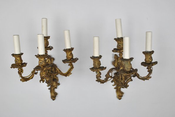 19th Century Louis XV Style Bronze Sconces, Set of 2-SYQ-1162065