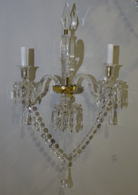 19th Century Louis XV Style French White Glass Sconces from Baccarat, Set of 2-NUC-576402