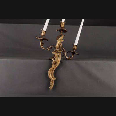 19th Century Louis XV Style Three-Lighted Luminary Wall Light, 1890s-FLW-1401793