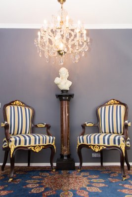 19th Century Louis XV Style Walnut and Gilt Bronze Mounted Armchairs, Set of 2-KEG-1139919