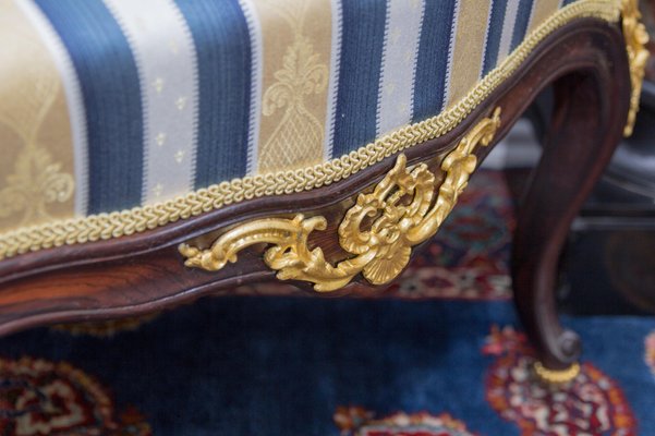 19th Century Louis XV Style Walnut and Gilt Bronze Mounted Armchairs, Set of 2-KEG-1139919