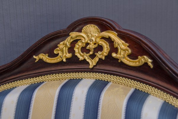 19th Century Louis XV Style Walnut and Gilt Bronze Mounted Armchairs, Set of 2-KEG-1139919