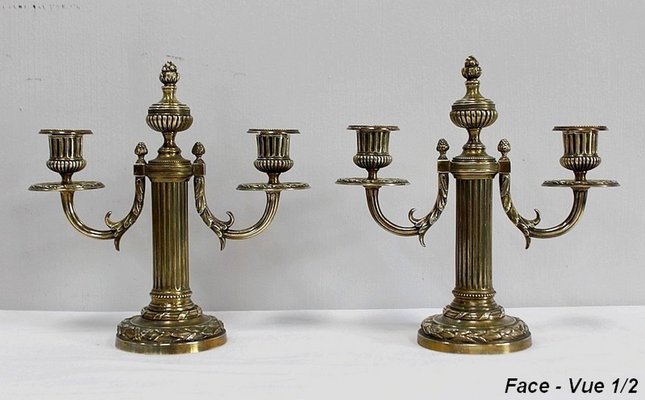 19th Century Louis XVI Bronze Candleholders, Set of 2-RVK-892540