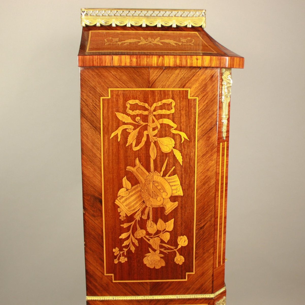 19th Century Louis XVI Floral Marquetry Writing Cabinet or Lady's Secretaire