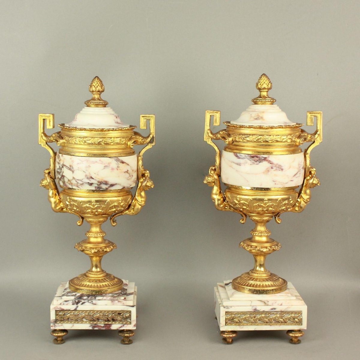 19th Century Louis XVI Style Clock Garniture Set, Set of 3