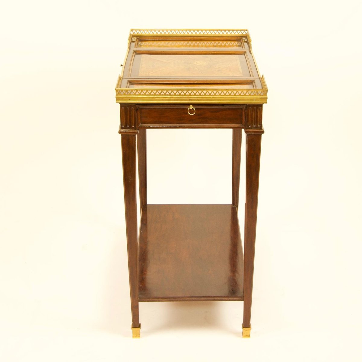 19th Century Louis XVI Style Gilt Bronze Mounted Marquetry Poudreuse or Vanity