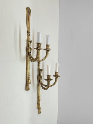 19th Century Louis XVI Style Knot and Tassel Candle Wall Lights, Set of 2-JDR-1125555