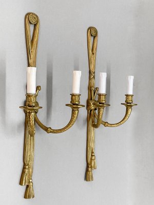 19th Century Louis XVI Style Knot and Tassel Candle Wall Lights, Set of 2-JDR-1125555