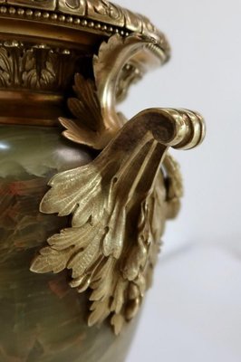 19th Century Louis XVI Style Onyx and Bronze Vases, Set of 2-RVK-1256273