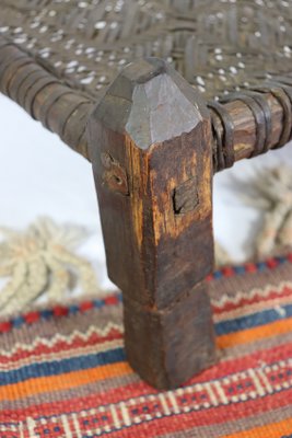 19th Century Low Cedar Stool, Nuristan, 1890s-UZN-1427809