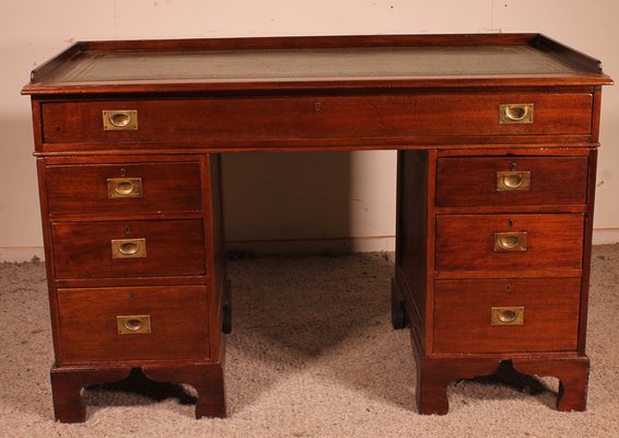 19th Century Mahogany Campaign Desk-HPU-1345156