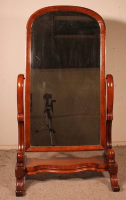 19th Century Mahogany Cheval Mirror-HPU-1223557