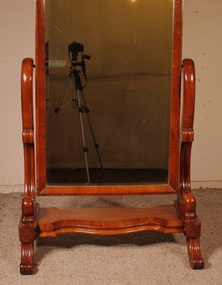 19th Century Mahogany Cheval Mirror-HPU-1223557