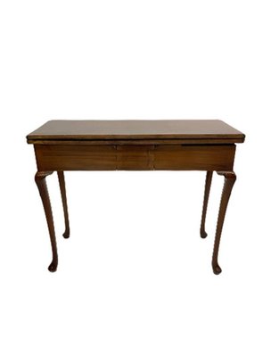 19th Century Mahogany Folding Console Table with 2 Drawers Each Side-UCH-1224338