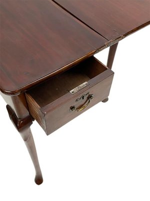 19th Century Mahogany Folding Console Table with 2 Drawers Each Side-UCH-1224338