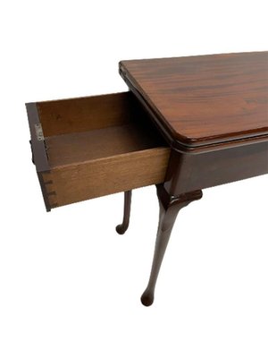 19th Century Mahogany Folding Console Table with 2 Drawers Each Side-UCH-1224338