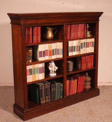 19th Century Mahogany Open Bookcase-HPU-1406220