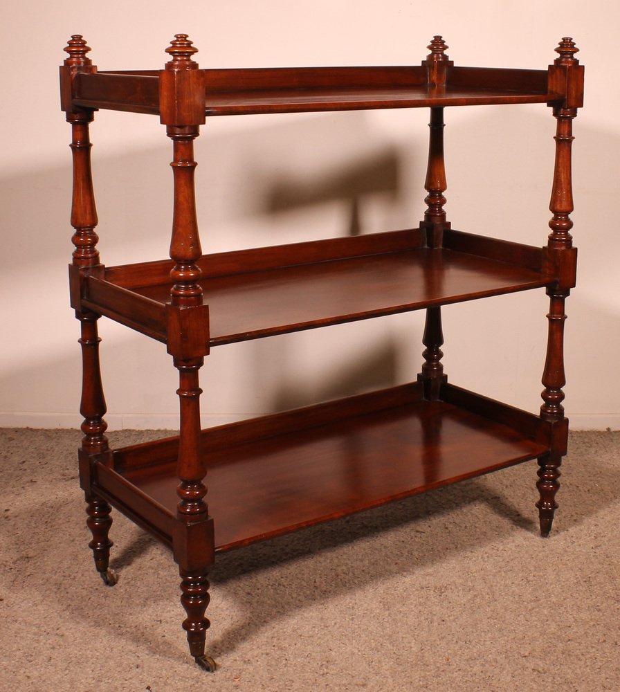 19th Century Mahogany Three Tier Buffet-HPU-1791596