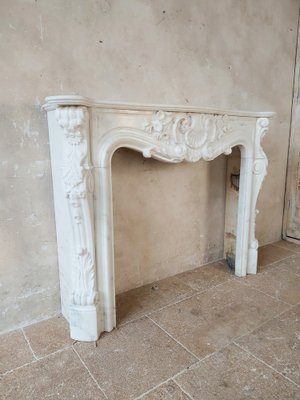 19th Century Mantlepiece of White Statuary in Bianco Carrara Marble-TDA-1742354