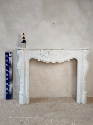 19th Century Mantlepiece of White Statuary in Bianco Carrara Marble-TDA-1742354