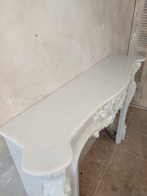 19th Century Mantlepiece of White Statuary in Bianco Carrara Marble-TDA-1742354