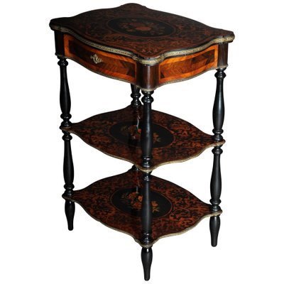 19th Century Marquetry Side Table with Jewelry Box, 1870s-FLW-1402173